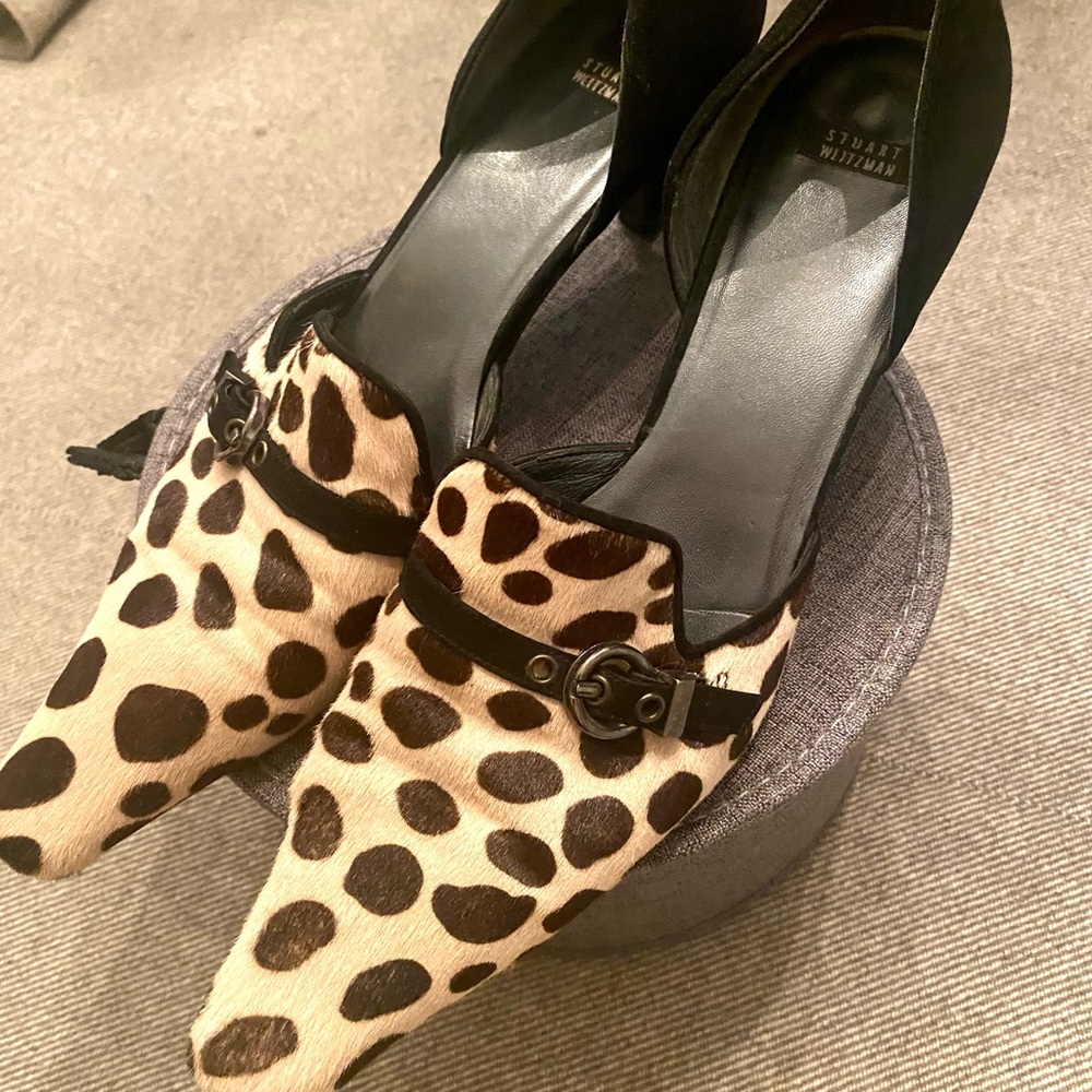 Stuart Weitzman Black and Tan Heels